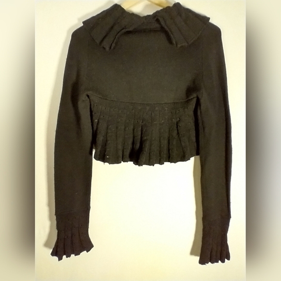 90's Y2K Luciano Dante Vintage Retro Bell Sleeve Cardigan Black Fairy Grunge M - Picture 9 of 10